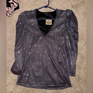 NWT glitter blue/pink top